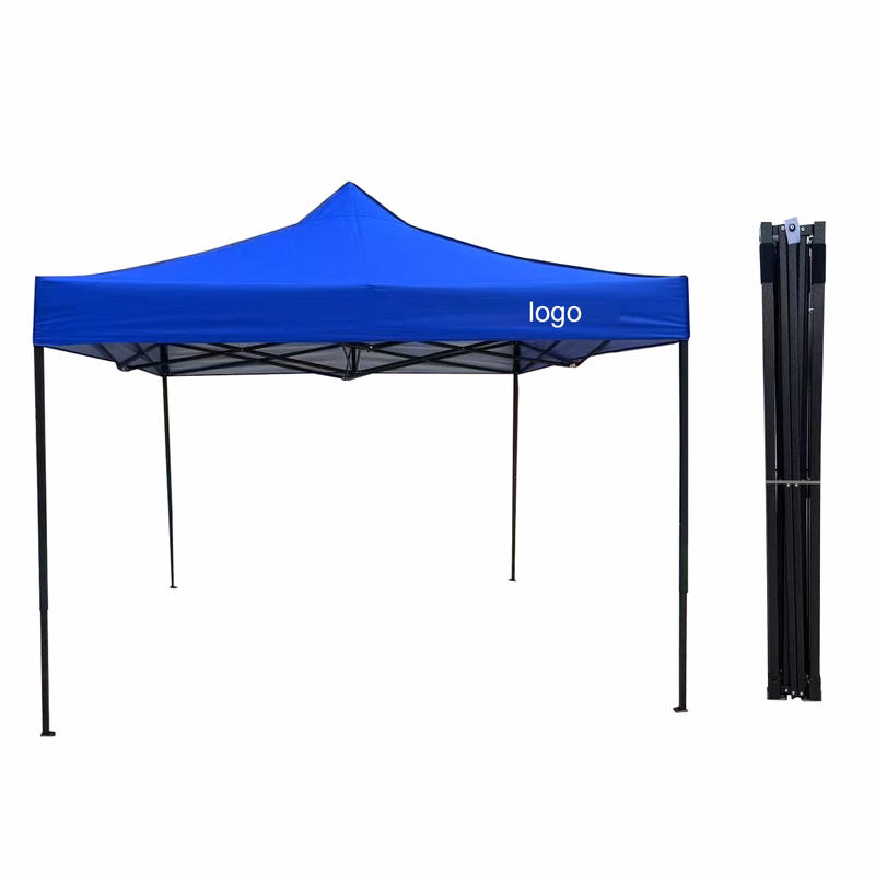 Pop-up Portable Outdoor Canopy Tent With Black Steel Frame