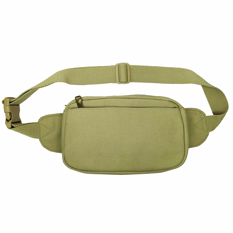 Cotton Canvas Three-Zipper Fanny Pack