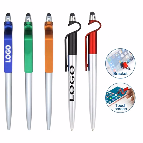 Custom 3 in 1 Stylus Pen with Phone Stand — Professional Touch Screen Tool