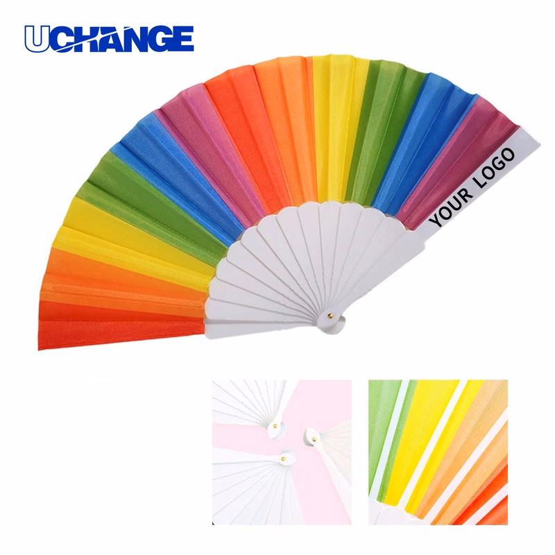 Colorful Folding Hand Fan for Weddings