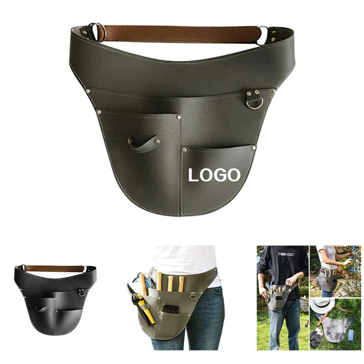 PU Leather Waist Bag Tool Apron 1