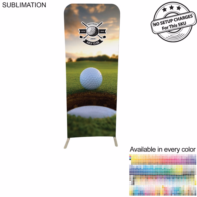 Golf Tournament 2'W x 78"H EuroFit Tension Fabric Banner Display Kit, Graphics Double Sided