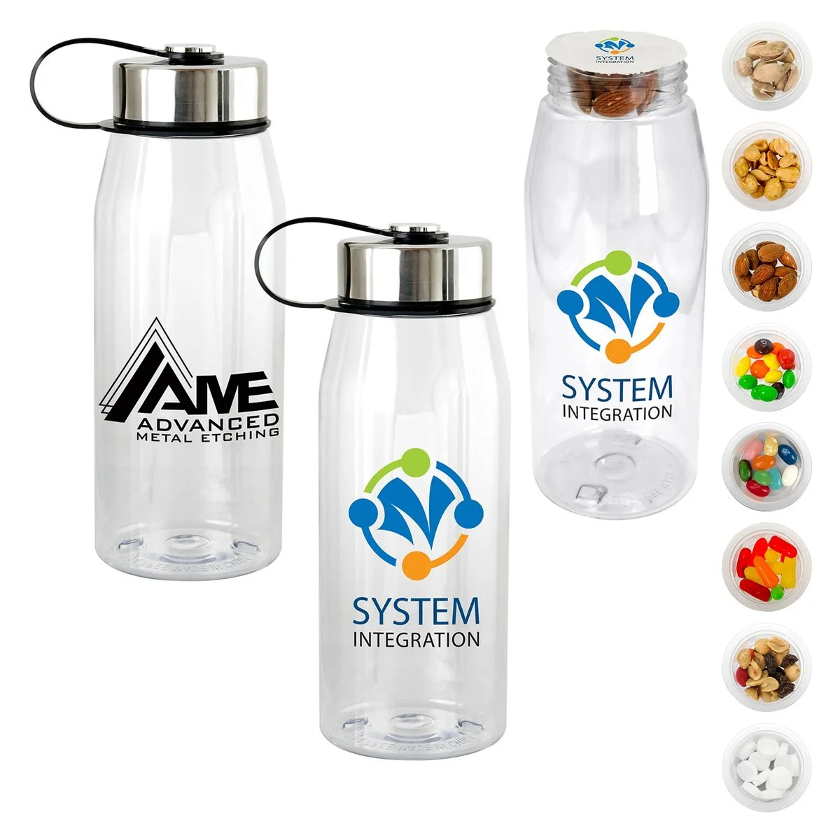 Metal Lanyard Lid 32 oz. Snack Bottle, custom water bottle with logo imprint 1