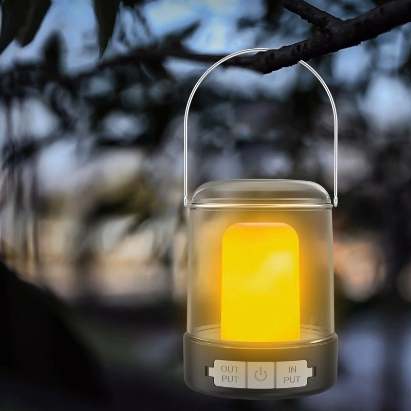 LED Camping Lantern Rechargeable Tent Light w/ Hanging Hook