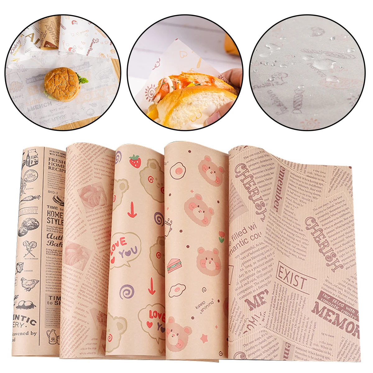 Greaseproof Paper for Burgers and Sandwiches 1