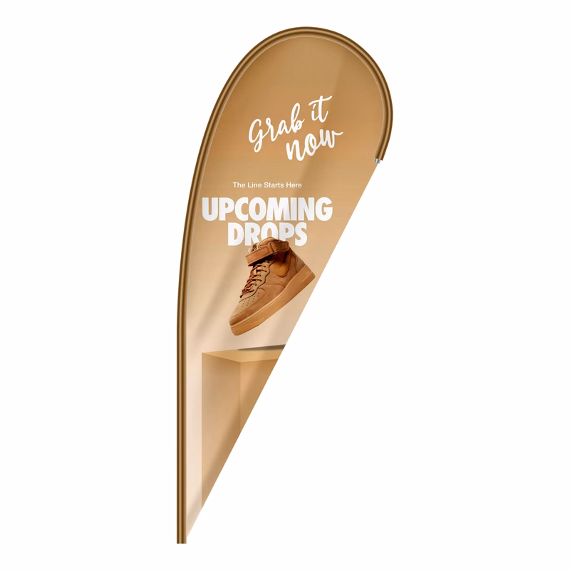Custom Digital Printed Teardrop Flags 4.3' x 1.8'