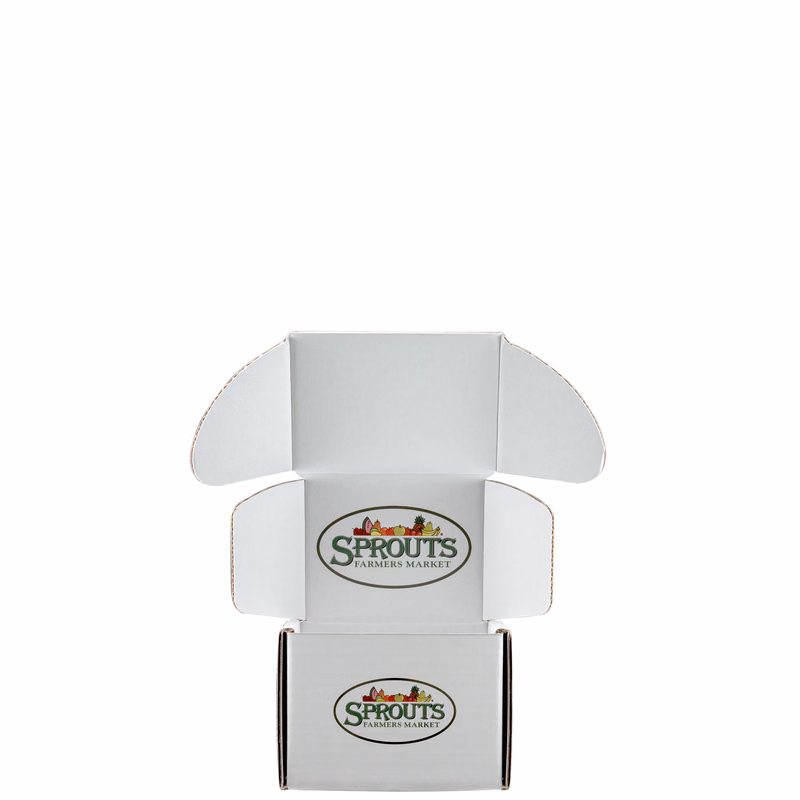 Mailing Box B-Flute 5.000" x 4.000" x 4.000" Group B - 080 sq in White Digital Print