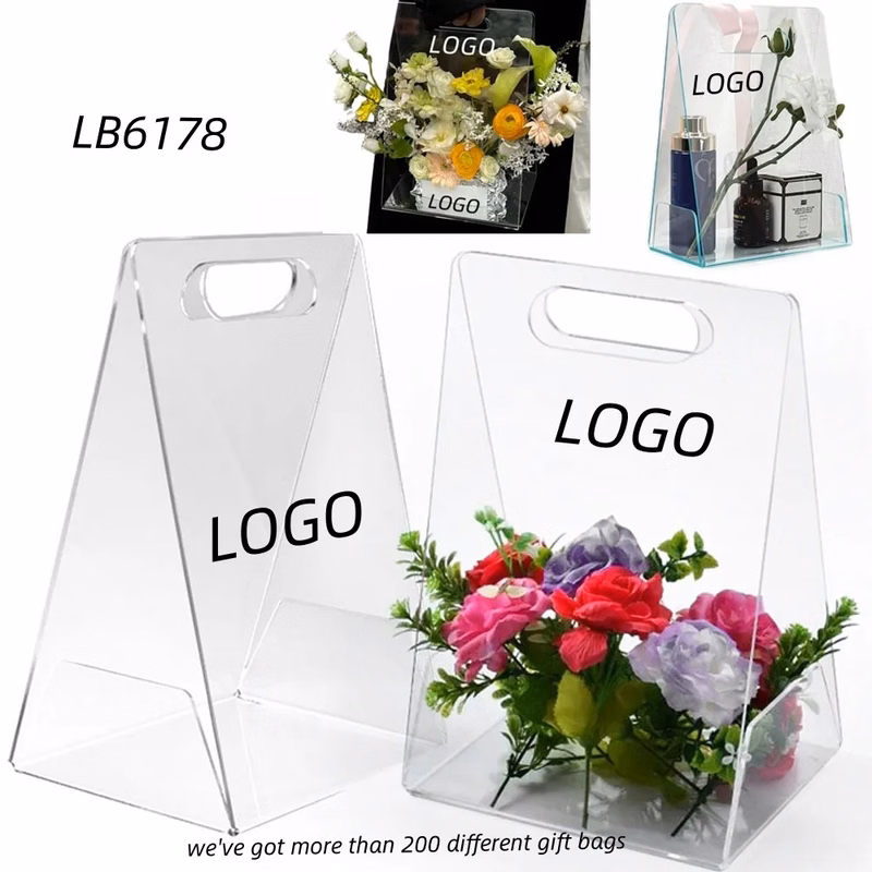 Hand-Held Acrylic Flower Bag for Bouquets Florist Shop