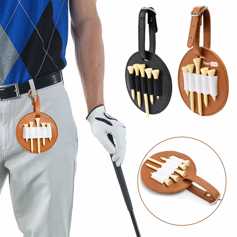 Leather Logo-Ready Golf Tee Carrier