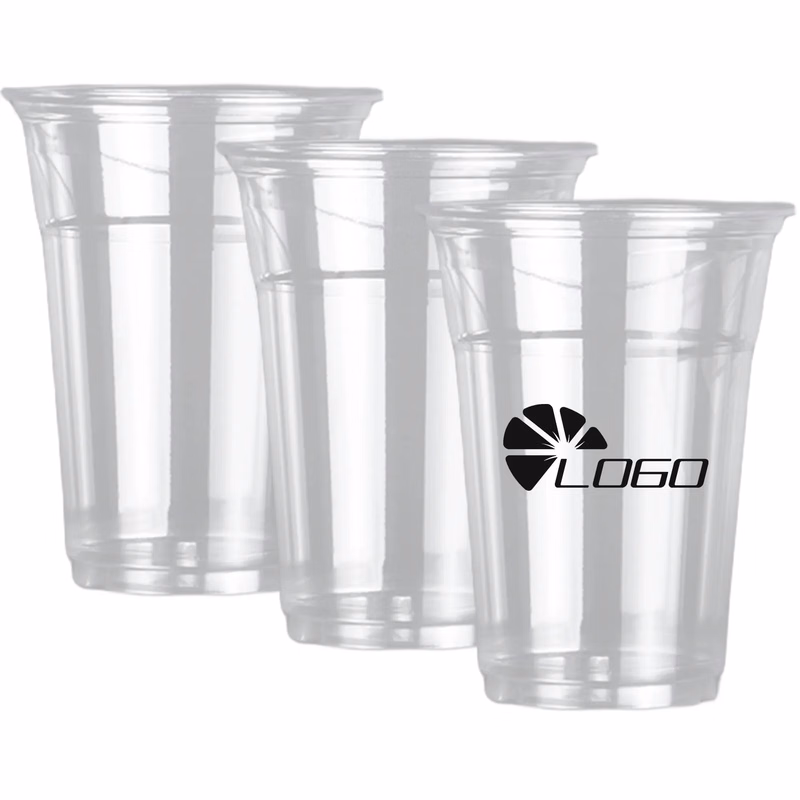 MOQ500 16Oz Single Layer Clear Plastic Cup