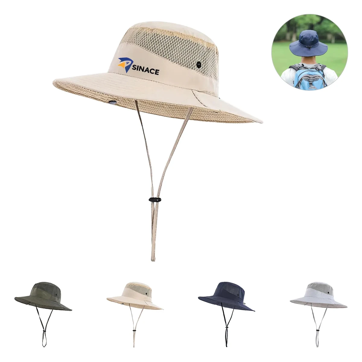 Wide Brim Mesh Sun Bucket Hat 1