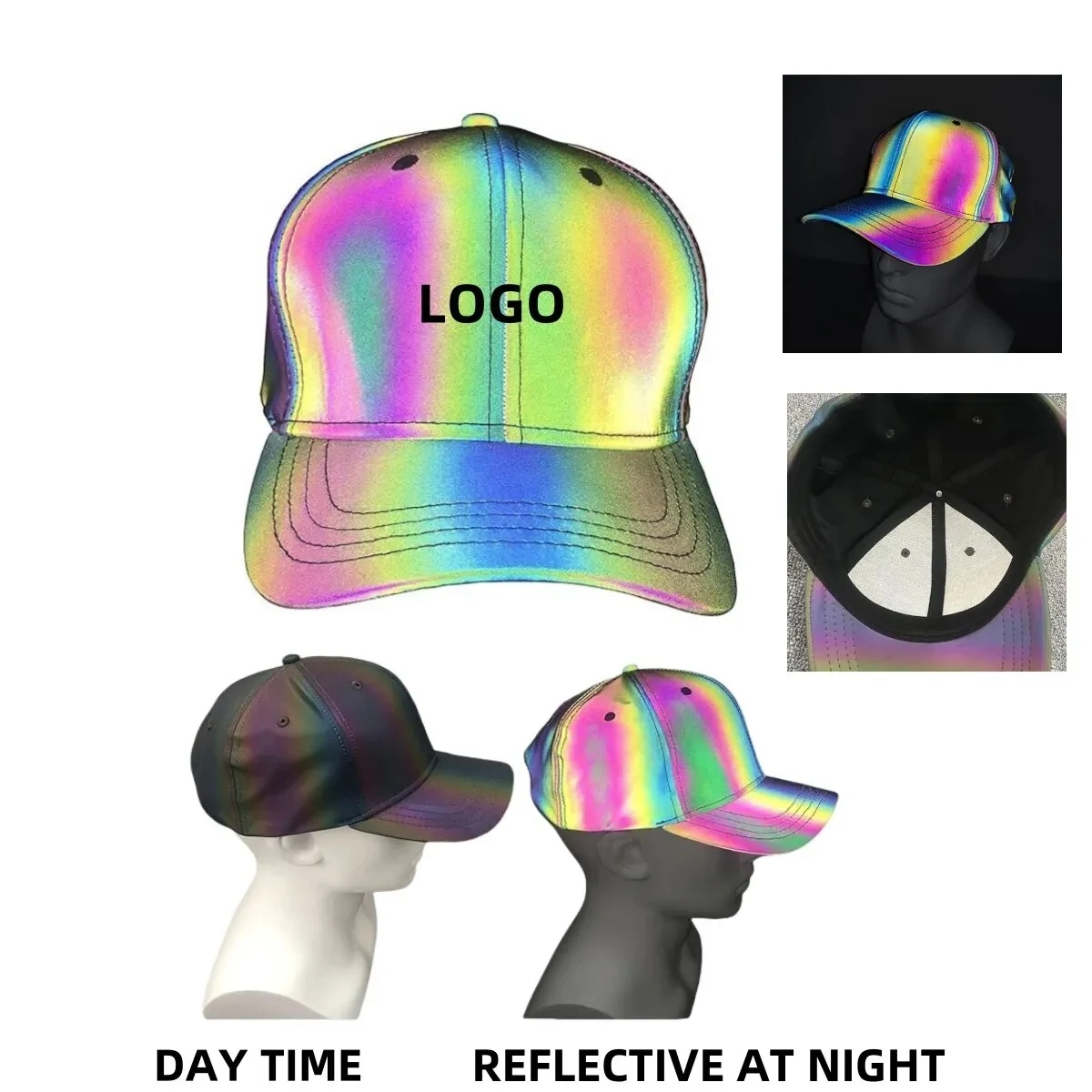 Rainbow Reflective Cap Headwear 1