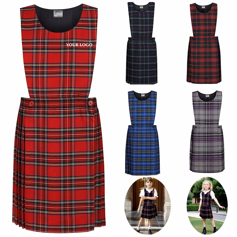 Girls Uniform Plaid Jumper