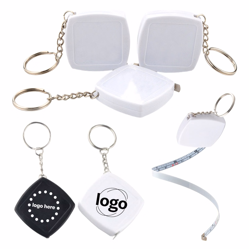 Black & White Mini Keychain Tape Measure