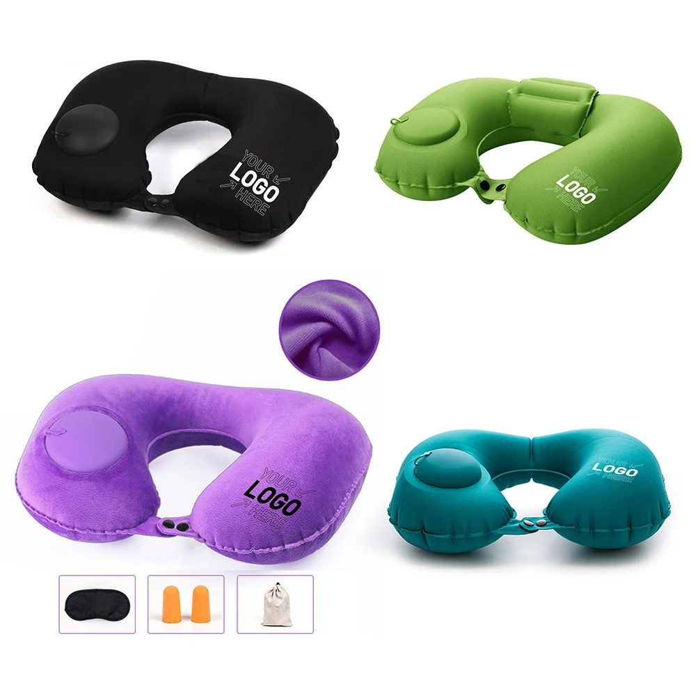 Inflatable Neck Travel Pillow Rest Air Cushion Lightweight 1