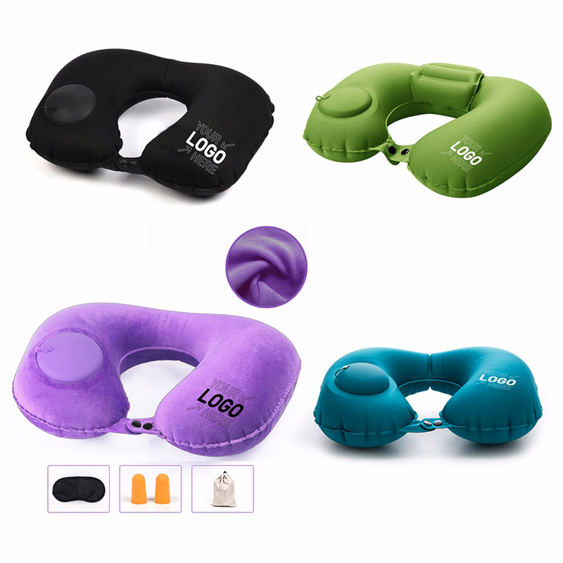 Inflatable Neck Travel Pillow Rest Air Cushion Lightweight