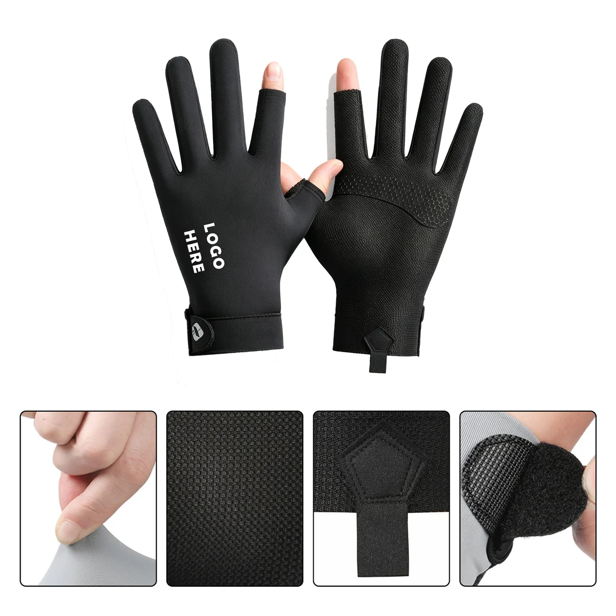 Sun-protective Fingerless Cycling Gloves 1