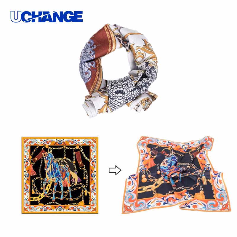 Full Color Square Silk Scarf for Fashion Wear
