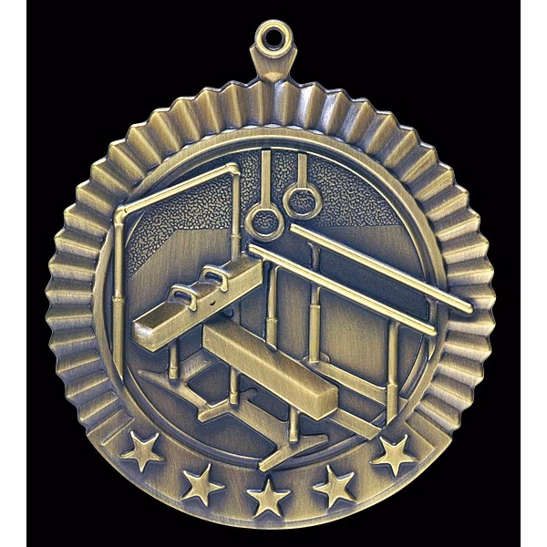 Gymnastics Male Star Medal 2 3/4"