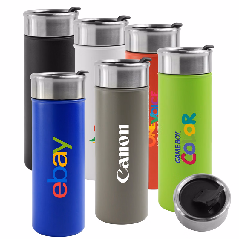18 Oz. Newport Double Wall Stainless Steel Vacuum Insulated Canteen (Black)