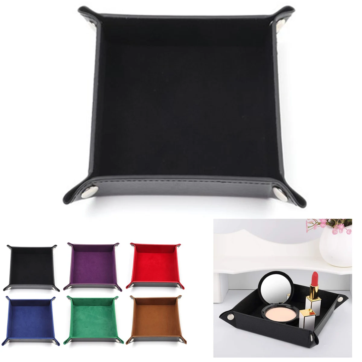 Mens Women PU Leather Tray Catchall Tray 1