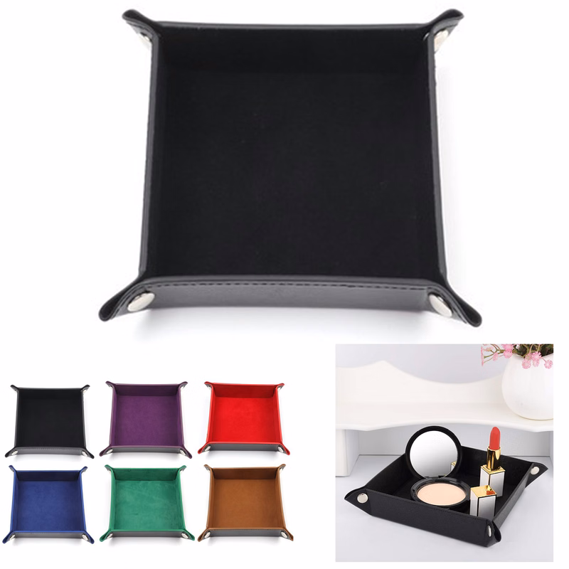 Mens Women PU Leather Tray Catchall Tray