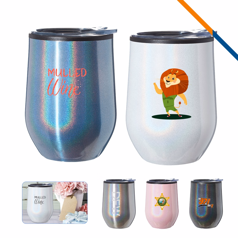 Peton Iridescent Stemless Wine Glasses -12OZ