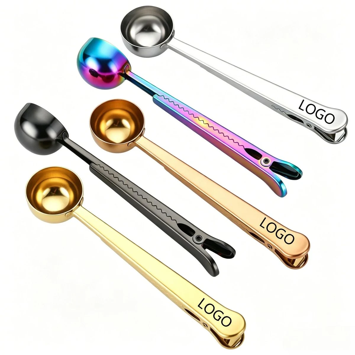 5 OZ Stainless Steel 2-in-1 Coffee Measuring Spoon and Bag Sealer Clip 1