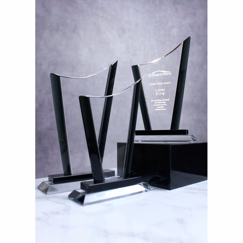 8" Black Curved Peak Award