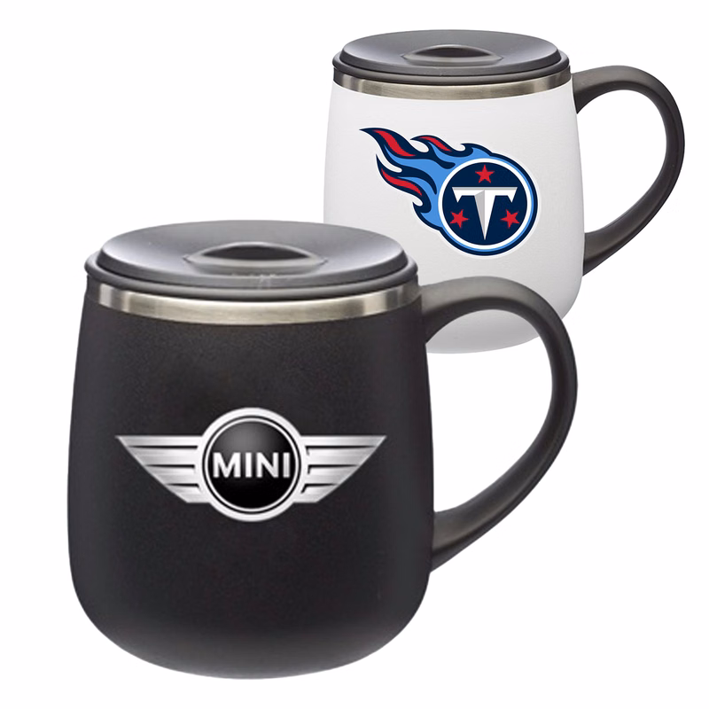 11 oz. Modern Stainless Steel Coffee Mugs with Lid