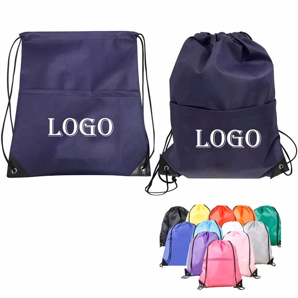 Custom 17 x 14 Non-Woven Drawstring Backpack with Reinforced Corners — Eco Event Giveaway