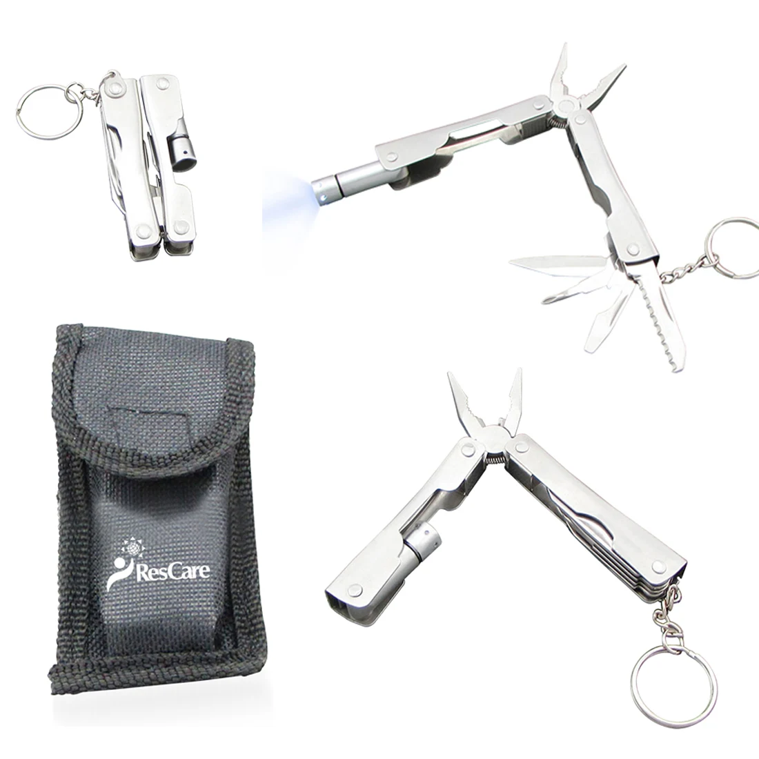 Folding Pliers Multi Tool /W Flashlight In Case 1