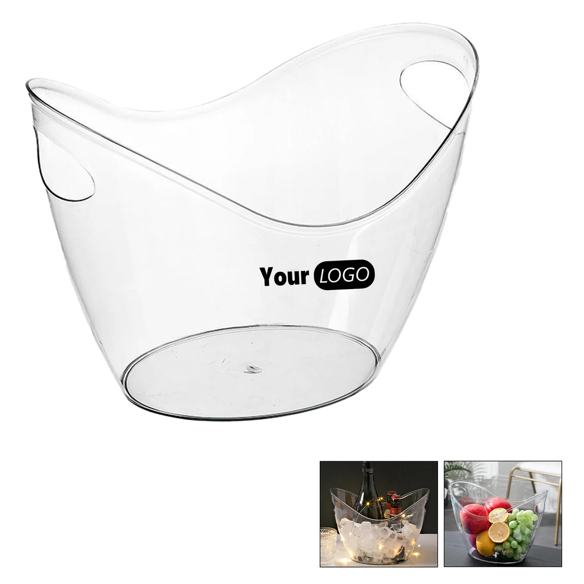 PET 4 Liter Large Clear Ice Bucket 1