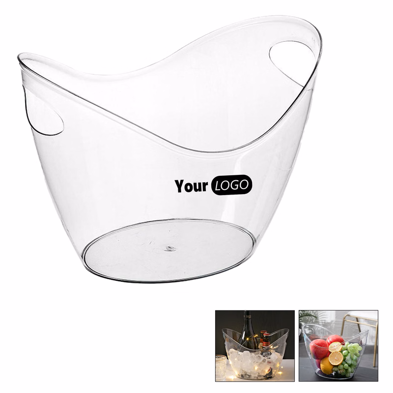 PET 4 Liter Large Clear Ice Bucket
