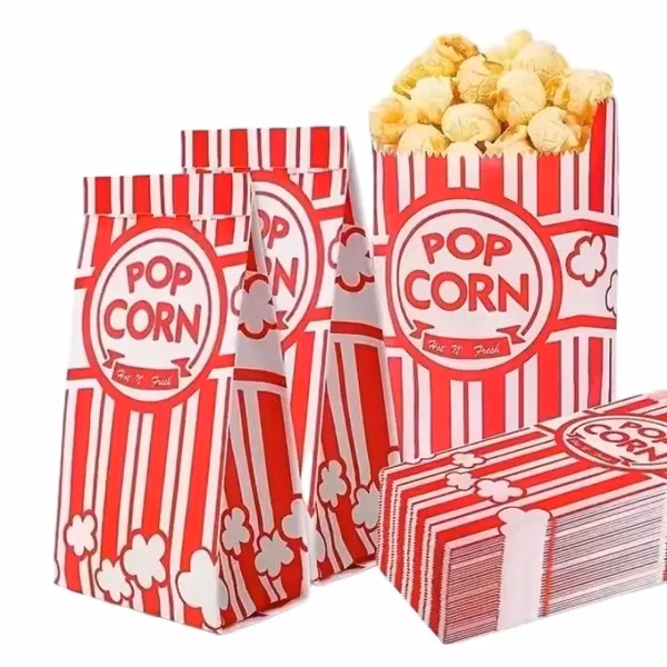 Custom Food-Grade Popcorn Paper Bags 9 inch — Microwave Snack Promotion