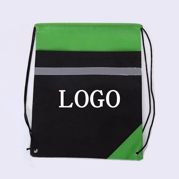 Reflective Stripe Non Woven Drawstring Bag