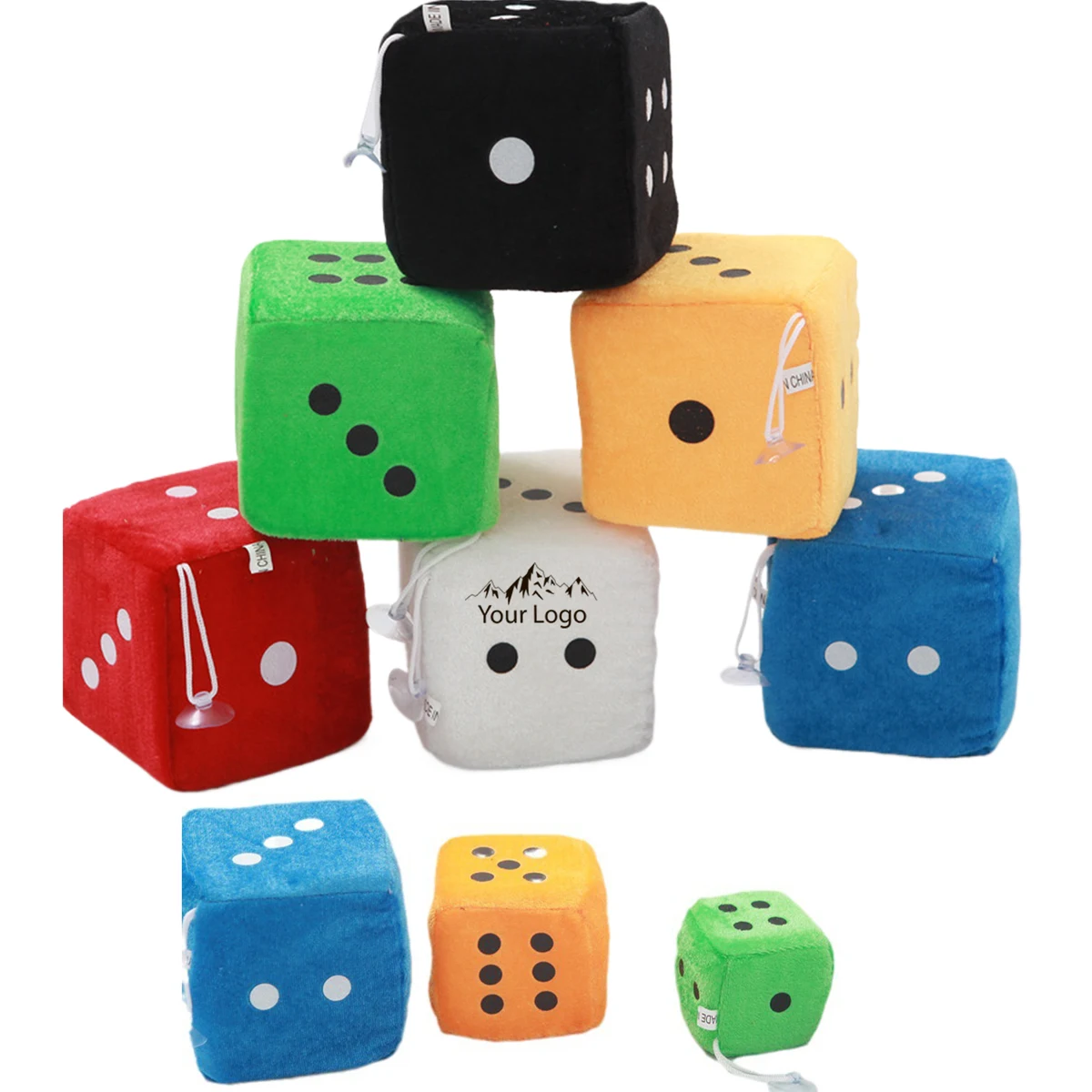 Retro Square Fuzzy Dice Plush Stress Toys 1