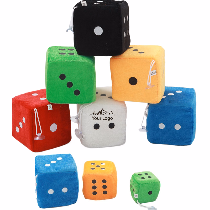 Retro Square Fuzzy Dice Plush Stress Toys