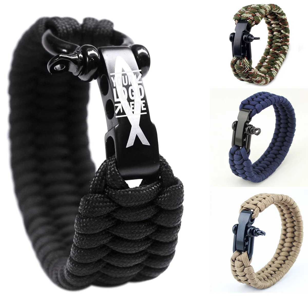 Stainless Steel Adjustable Shackle Savior Survival Gear Paracord Bracelet 1