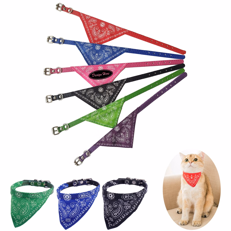 Cute Pet Triangle Scarf Featuring a Bell
