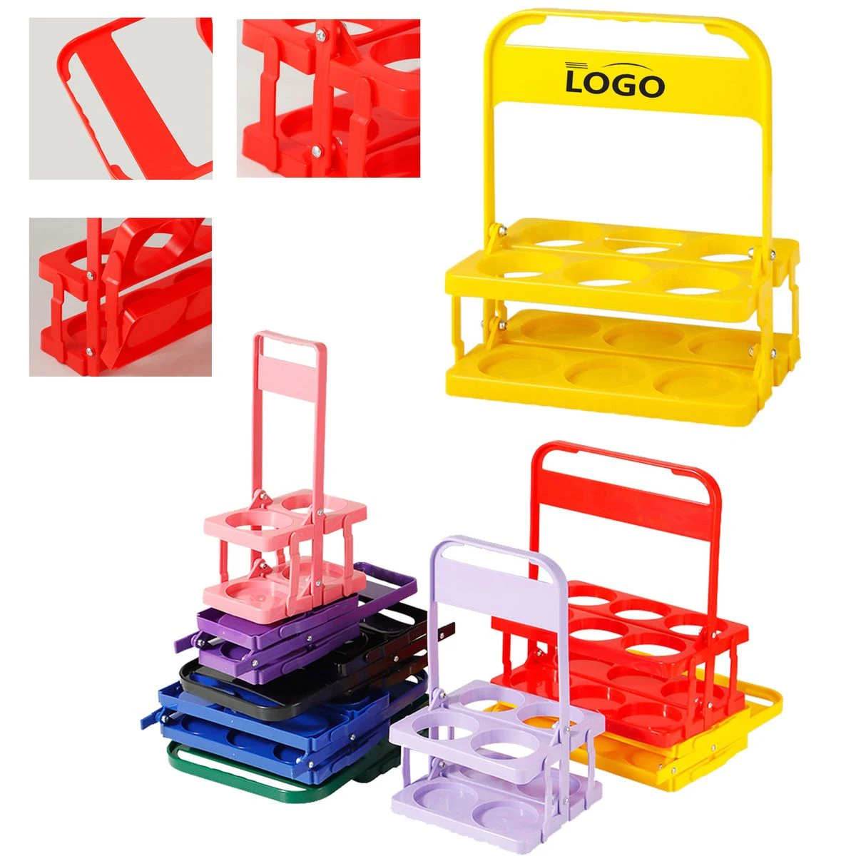 Foldable 6-Bottle Beverage Tote for Parties and Picnics 1
