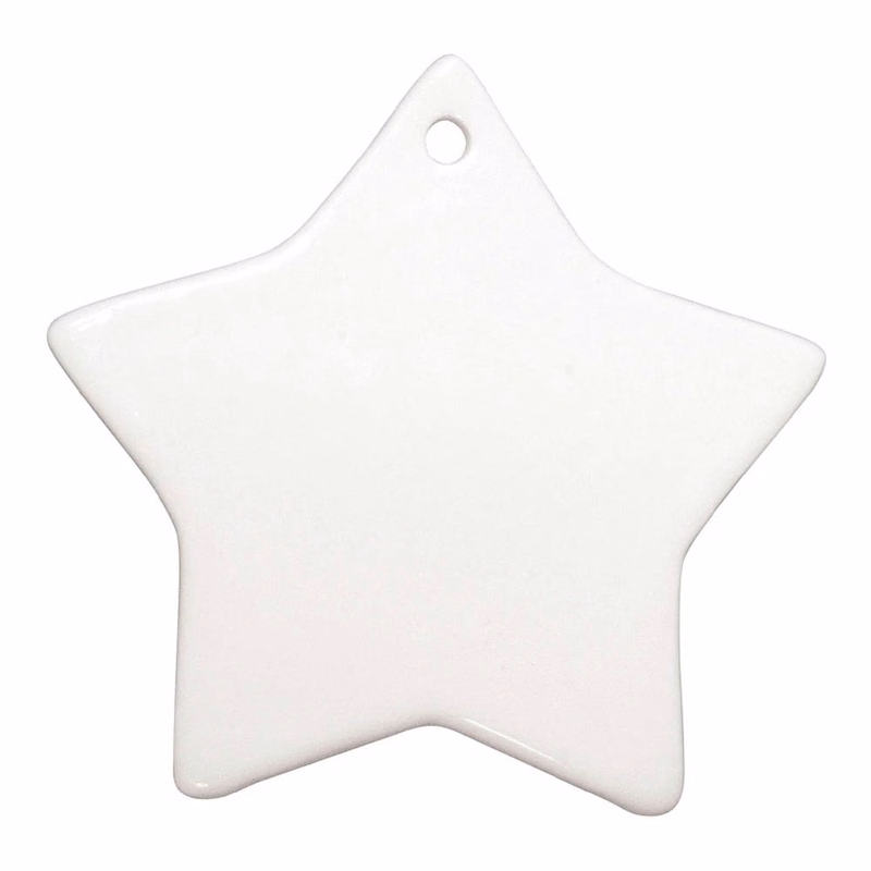 3" Full Color Ceramic Star Ornament
