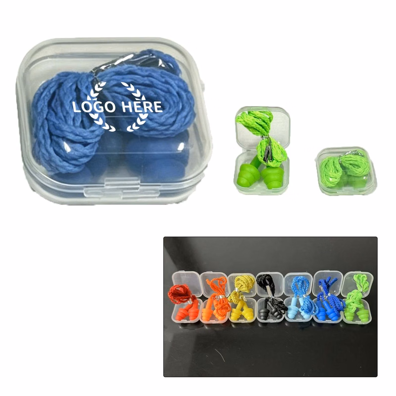 Corded Silicone Earplugs With Storage Case