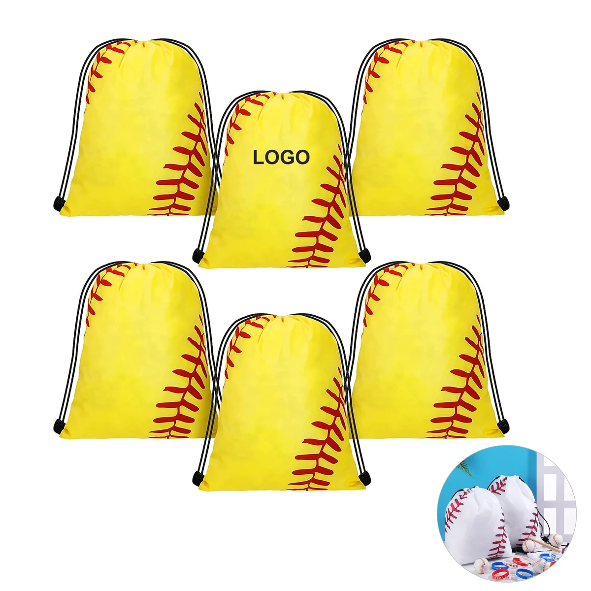 Softball Drawstring Bag (direct import) 1