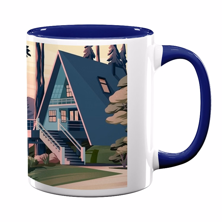 11oz Full Color Royal Colored Handle Mug