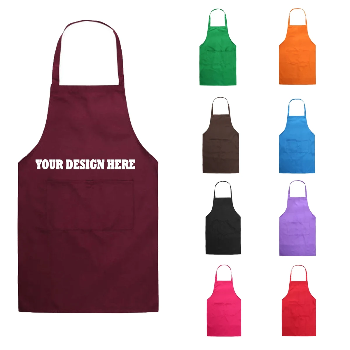 Kitchen Waterproof Cooking Aprons With Pockets 1