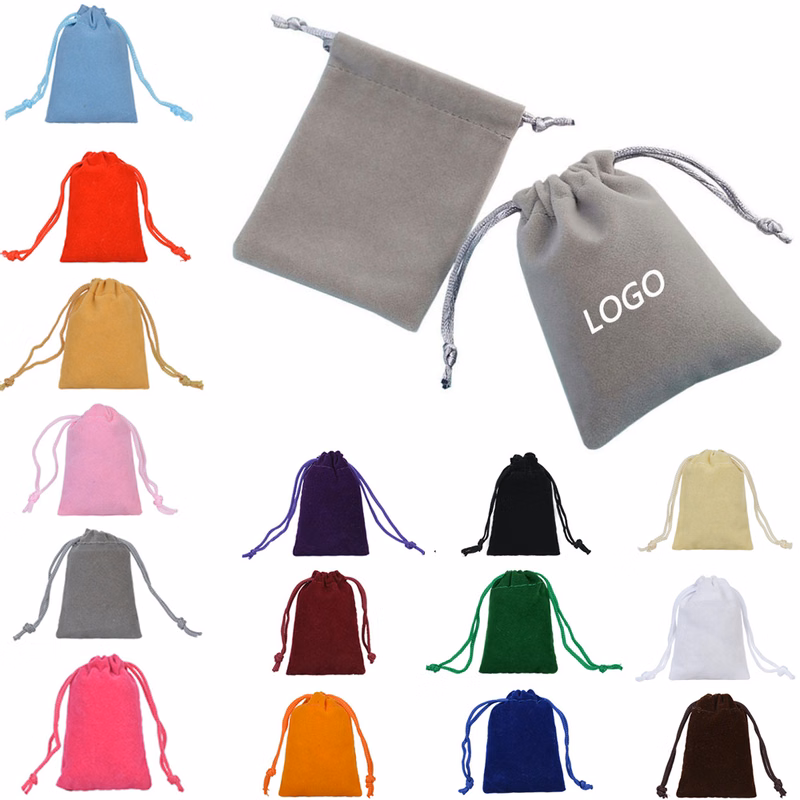 Velvet Jewelry Pouches Drawstring Bags