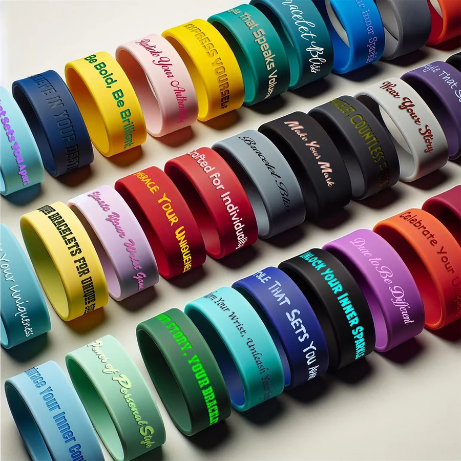 Solid Colored Silicone Wristband - 3/4" band 1