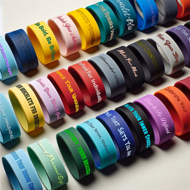 Solid Colored Silicone Wristband - 3/4" band