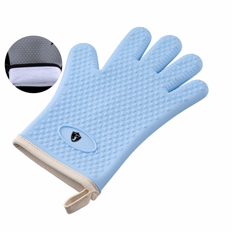 MOQ 50 Silicone Oven Mitts Heat Resistant Microwave Gloves